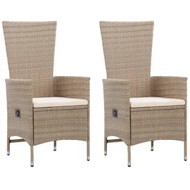 furnicato Gartenstuhl 58 x 62 x 108 cm beige 2 St.