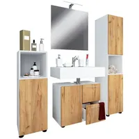 VCM Flandu 4-tlg. Weiß/Honig-Eiche