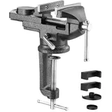 TEENO Schraubstock Drehbar,Breite der Backe 70 mm, Schraubstock klemmbar mit 360° Drehbarem Sockel, Material aus Gegossenem Stahl, 800 kg (Jaw width: 70mm)