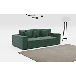 Big-Sofa INOSIGN "Surf", grün (racing grün), B:244cm H:83cm T:117cm, 100% POLYESTER (PES), Sofas, mit 7 Kissen, gemütlicher Sitzkomfort