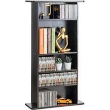 Vevor Medienaufbewahrungsschrank, 5-lagiges Medienregale für CDs, verstellbare CD/DVD-Regale, Bücherregal Aktenregal, Musik-, Film-, Videospiel- oder Erinnerungssammlungen, Espresso