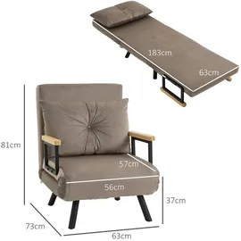 Homcom Schlafsofa mit Bettfunktion Verstellbar 63 x 73 x 81 cm