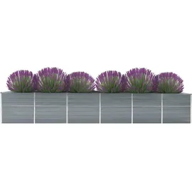 vidaXL Garten-Hochbeet verzinkter Stahl rechteckig 480 x 80 x 77 cm Grau 
