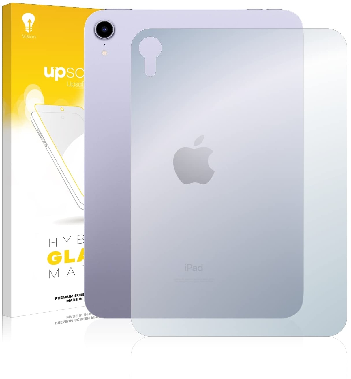 upscreen Panzerfolie Matt Entspiegelungs-Schutzfolie für Apple iPad Mini 6 WiFi 2021 (Rückseite, 6 Gen.) - Glasfolie, Blendschutz, 9H Kratzschutz