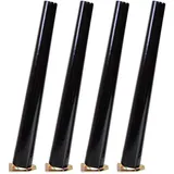 4X Holz Möbelfüße Schräg Konisch Möbelfüße Massivholz Ersatz Tischbeine, mit Montageplatte Gummipads für Sofa Bett Schrank Couch Stuhl (60cm,black-Tilt)