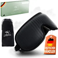 OMNIRELEXX Schlafmaske für Frauen und Herren – Atmungsaktive Schlafbrille – Bequeme und weiche Augenmaske - Lichtblockierend - Reisebeutel - 3D Vertiefung für die Augen - Memory Schaum (Schwarz)