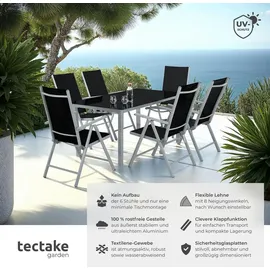 Tectake Gartengarnitur 7-tlg. grau 402167