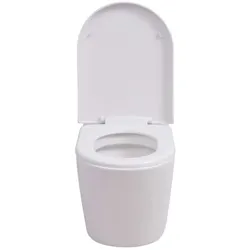 vidaXL Wandmontierte Toilette Keramik Weiß