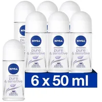 NIVEA Deo Roller 6 x 50 ml Sensitive Pure