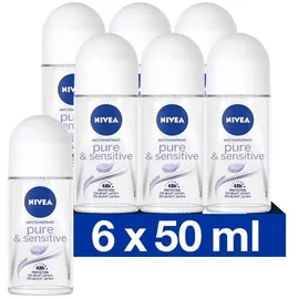 NIVEA Deo Roller 6 x 50 ml Sensitive Pure