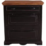 SIT Möbel Corsica 85 x 90 x 40 cm schwarz / Shabby Chic mit Schublade