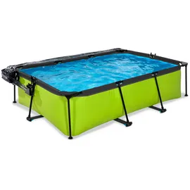 EXIT TOYS Lime Pool 220 x 150 x 65 cm inkl. Filterpumpe und Abdeckung