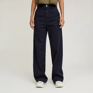 G-Star Deck 2.0 High Loose Chino navy Hose (27/32), Lässig, Baumwolle, Marine