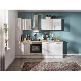 Respekta Küchenzeile Anton 250 cm E-Geräte lärche weiß nachbildung