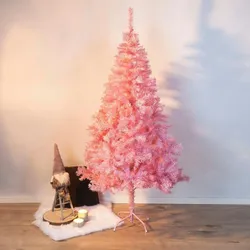 Haushalt International Weihnachtsbaum künstlich m. Metallständer 180cm rosa