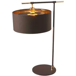Balance 1-flammige Tischlampe - Braun/Poliertes Messing mit braunem Schirm - BALANCE-TL-BRPB