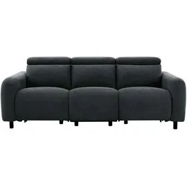 OTTO home 3-Sitzer OTTO HOME "SKAANE Struktur-Sofa, 229 cm, manuelle-u. elektrische Relaxfunktion", grau (anthrazit), B:229cm H:100cm T:100cm, 100% Polyester, Sofas, Relax-Funktion in 2 Sitzen, Kopfteilverstellung, Federkernpolsterung