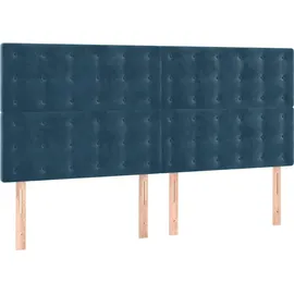 vidaXL Boxspringbett mit Matratze Dunkelblau 180x200 cm Samt
