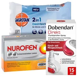 Erkältungsset Dobendan, Nurofen, Sagrotan