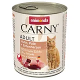 Carny Katzen Nassfutter Huhn + Pute + Entenherzen (6 x 800g), Katzen Nassfutter von animonda ohne Getreide und Zucker, mit frischen fleischlichen Zutaten