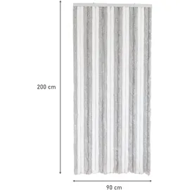 Lemodo Insektenschutz-Vorhang Türvorhang 90 x 200 cm Hellgrau-weiß