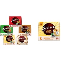 Senseo Pads, Probierbox mit 5 Sorten, 66 Kaffeepads, 5er Vielfaltspaket & Pads Guten Morgen XL, 50 Kaffeepads UTZ-zertifiziert, 5er Pack, 5 x 10 Becherpads