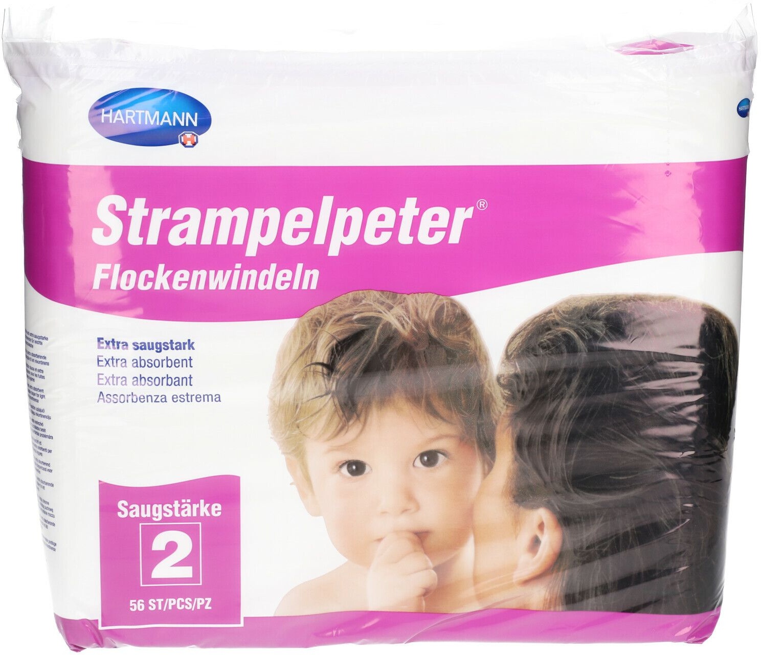 Strampelpeter® Flockenwindeln Saugstärke 2 Windeln 56 St weiss Unisex 56 St Windeln