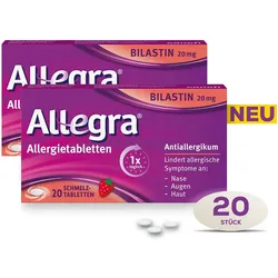 Allegra Schmelztabletten 2x20 Stk – Vorteilspack - bei Allergien perfekt für unterwegs 2X20 St