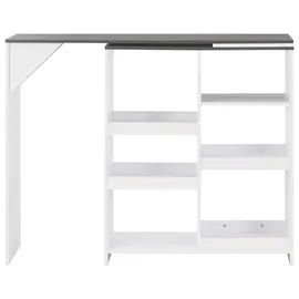vidaXL Bartisch mit Beweglichem Regal 138 x 39 x 110 cm Weiß