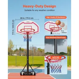 Vevor Basketballkorb höhenverstellbar 160 -210 cm