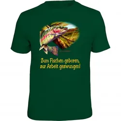 Rahmenlos Herren T-Shirt "Zum Fischen geboren, zur Arbeit gezwungen", XL