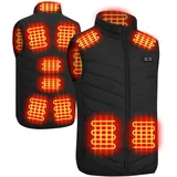 joyvio Herren Beheizbare Weste for Winter: USB Beheizbare Jacke for Outdoor - 3 Einstellbar Temperatur Heizweste mit 11 Heizzonen für Jagen Angeln Skifahren(Ohne Akku) - S