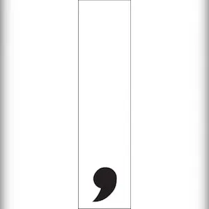 Selbstklebendes Etikett, Komma - schwarz - 15x60 mm Folie selbstklebend