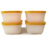 Tupperware Gefrier-Behälter 450 ml weiß-orange Eis-Kristall (4) Eiskristall