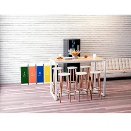 Paperflow meet powered by PAPERFLOW Stehtisch easyDesk buche rechteckig, Vierkantrohr weiß, 150,0 x 75,0 x 110,0 cm