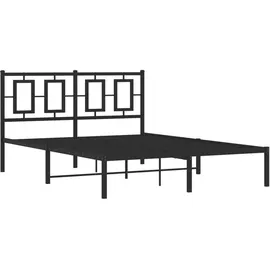 vidaXL Bettgestell mit Kopfteil Metall Schwarz 140x190 cm