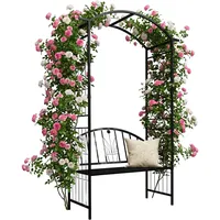 Relaxdays Rosenbogen 210 x 134 x 48 cm Schwarz