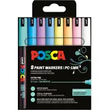 Posca 181752 - Marker Set POSCA, 8 Acrylstifte PC-1MR, 0,7 mm Rundspitze