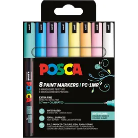 Posca 181752 - Marker Set POSCA, 8 Acrylstifte PC-1MR, 0,7 mm Rundspitze