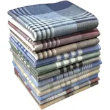 Coonoor Taschentuch 12 Stück Herren Stoff Taschentücher Set Größe 40x40 cm, (12-St)