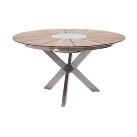 Diamond Garden Lyon Tisch 140cm, Edelstahl-Teak