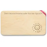 Frühstücksbrettchen Holz Natur - Wunschtext - Sonne I Sonnen Motiv I Sonnenschein Motiv I Geschenk mit Name I Text I Spruch individuelle Gravur - 22x12 - Holz - kleine geschenke für jedermann