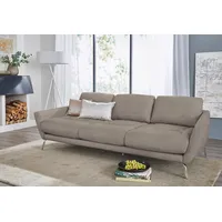 W.Schillig Big-Sofa »softy«, mit dekorativer Heftung im Sitz, Füße Chrom glänzend grau