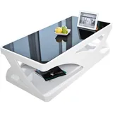 SalesFever Couchtisch 120x60x38 cm weiß/schwarz 307786