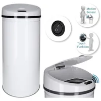 Automatik Sensor Mülleimer Abfalleimer 60L rostfrei rund autom. öffnen/schließen