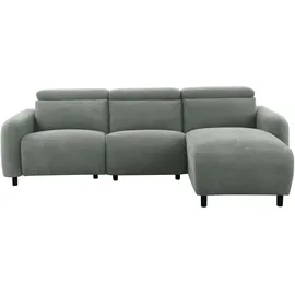 Home Affaire »SKAANE in Cord, L-Form, 274 cm, manuelle u. elektrische Relaxfunktion,« rundes Design, Kopfteilverstellung, Federkernpolsterung