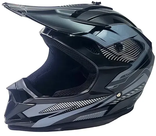 Crosshelm für Motorrad, schwarz mit grau, M A3616