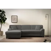 INOSIGN Ecksofa Turah 2, L-Form, in Cord u. wasserabweisender Microfaser, Federkern, B/T/H: 241/146/79 cm, incl. Zierkissen, wahlweise mit Bettfunktion grau