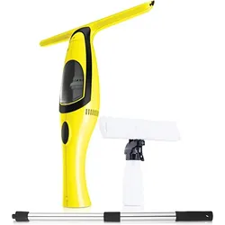 PROREGAL Akku Fenstersauger SMART mit Teleskopstange Inkl. Sprühflasche, Mikrofaserwischer, Elektrischer Fensterputzer-Set, Fenster Reinigungsgerät