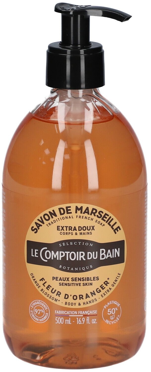 Le Comptoir du Bain Savon traditionnel de Marseille Fleur d'oranger 500 ml savon liquide